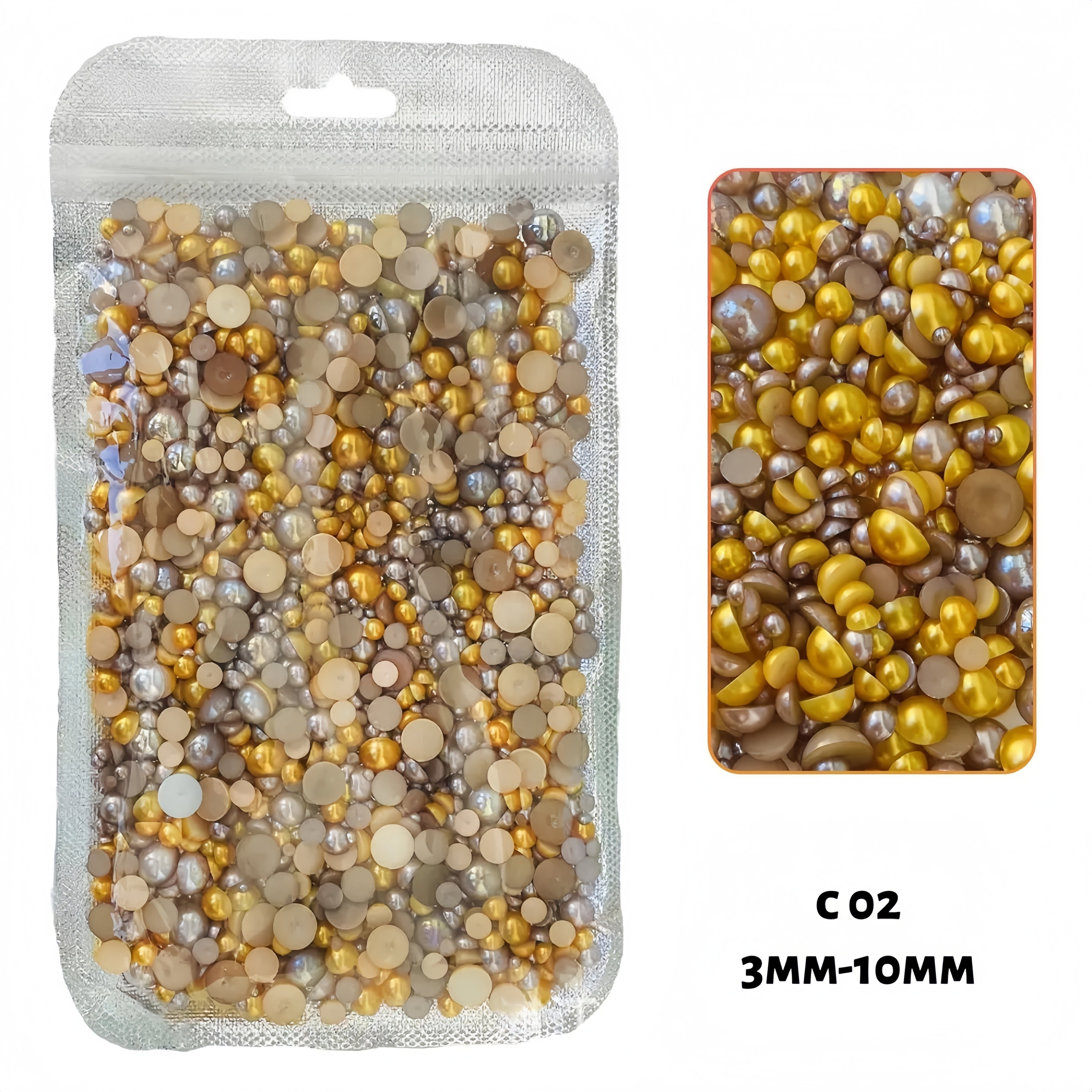 Flatback Resin Pearl & Rhinestone Mix: Craft Embellishments (30g/bag) C02