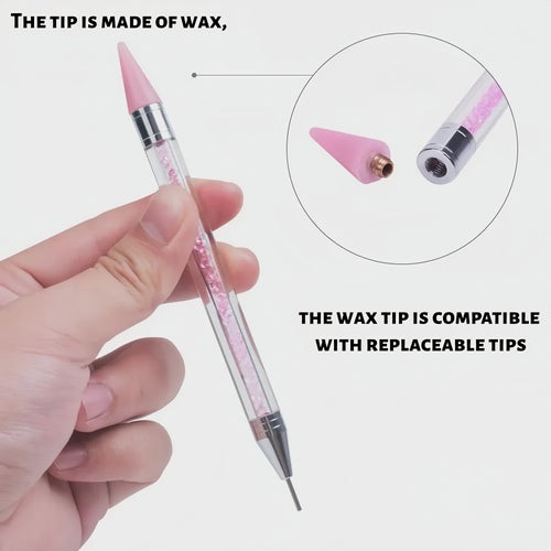 Double Head Rhinestone Picker Wax Pen: Gem Applicator Tool
